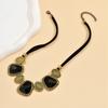Fashion Vintage Retro Jewelry Black Rope Chain Choker Necklaces Women Resin Stone Geometric Pendant Necklace Woman Accessories