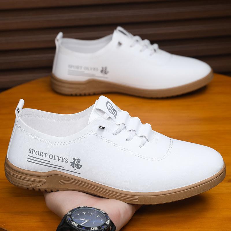 Large size men's shoes four seasons new men's shoes casual one-pedal breathable fashion soft sole round head men's leather driving shoes