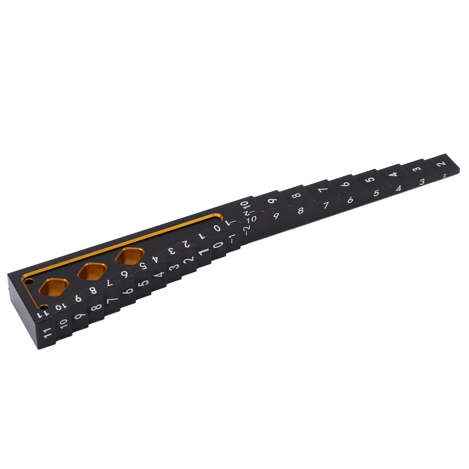 

Ride Height Gauge Accurate Measurement Aluminum Alloy RC Height Measuring Ruler for 1 8 1 10 RC Car ChassisBlack Gold
