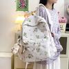 Schoolbag 1011 New Women's Backpack, Japanese INS Style Fresh and Artistic Versatile Floral Casual Flower Student Backpack