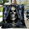 1pc Viking Logo Blanket Skull Viking Compass Print Sofa Skin-Friendly Soft Blanket  New for Birthday Gift Home Decoration