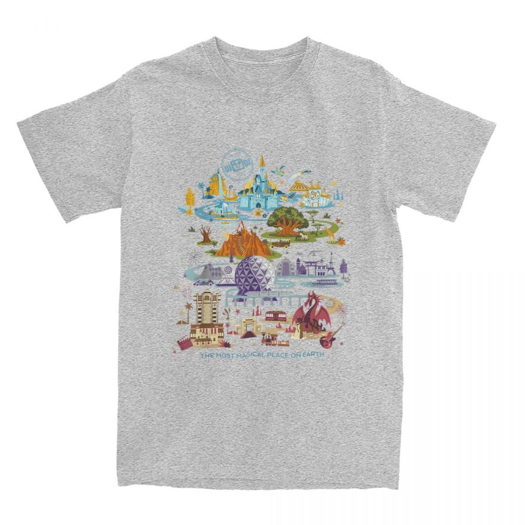 Walt  T-Shirts Men Women World 50th Anniversary Pure Cotton Tee Shirt Round Collar T Shirts Plus Size Tops