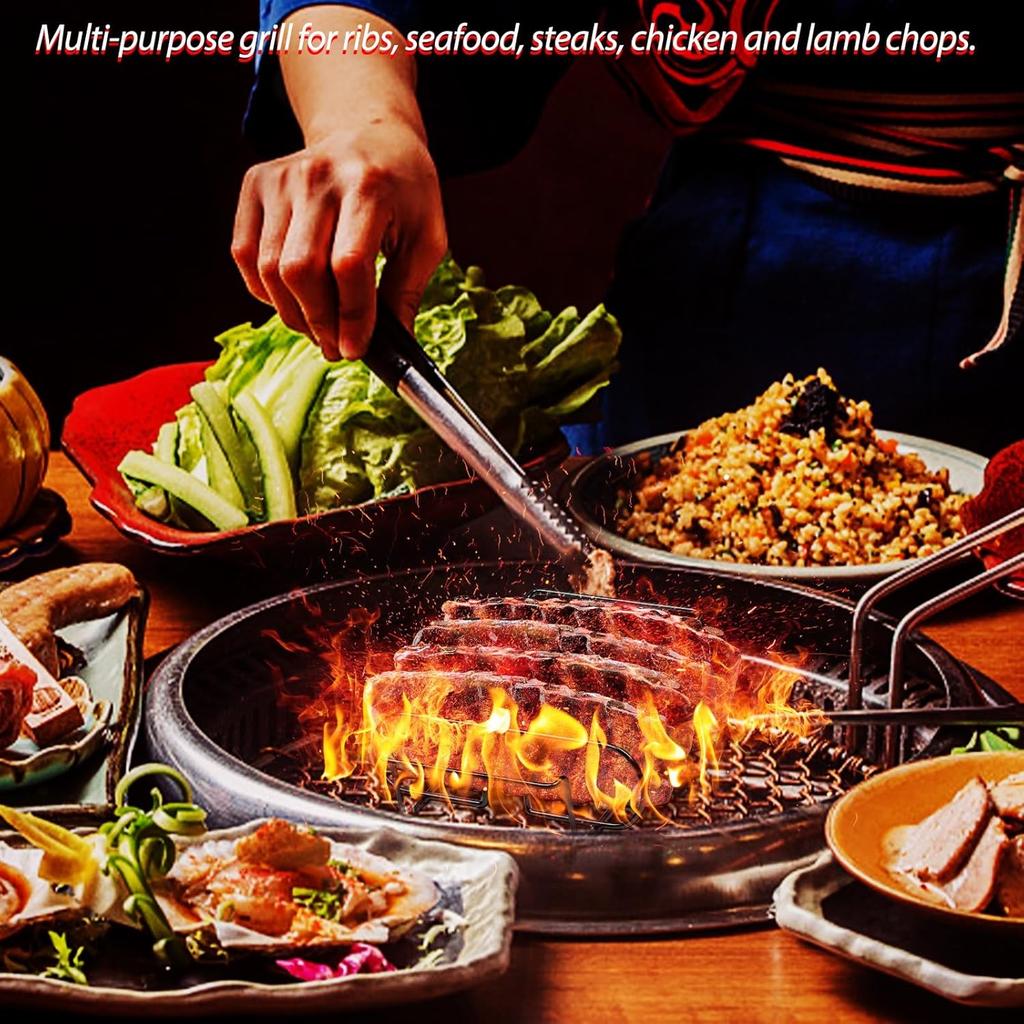 Extra Long Non-Stick Stainless Steel Rib Rack for Smoking and Grilling Holds Up To 4 Full Racks BBQ Accessory For Gas Grill