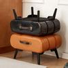 New Space Saving Foot Stool PU Leather Portable Shoe Changing Stool High Rebound with Handle Stool Chair Home
