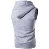 Men Vest Jacket Hooded Drawstring Sleeveless Zipper Placket Vest Coat Solid Color Pockets Zipper Placket Waistcoat
