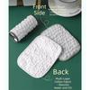 5Pcs Double-Side Wiping Rags Reusable Kitchen Cleaning Cloths Microfiber Dishcloths  Home Use
