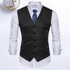 Muži Formální vesta Business Vesta Výstřih do V Bez rukávů Jednořadové kapsy Jednobarevné Knoflíčky Slim Fit Měkký kabát Groomsman
