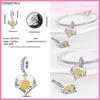 100 % 925 Sterling Silber Gelbe Sonnenblume Bienenkönigin Charms DIY Schmuckherstellung Bestes Geschenk für Frauen