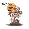 Reusable Holiday Wood Crafts Halloween Moon Bat Ghost And Dead Tree Tabletop Ornament, Wooden Ornaments Decorative Table Centerpiece for Home Desktop