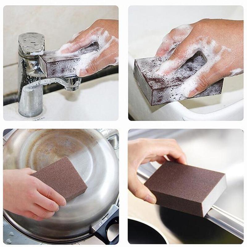 2/4/6/8/Pcs Carborundum Removing Rust Cleaning Brush Descaling Clean Rub for Cooktop Pot Kitchen Sponge