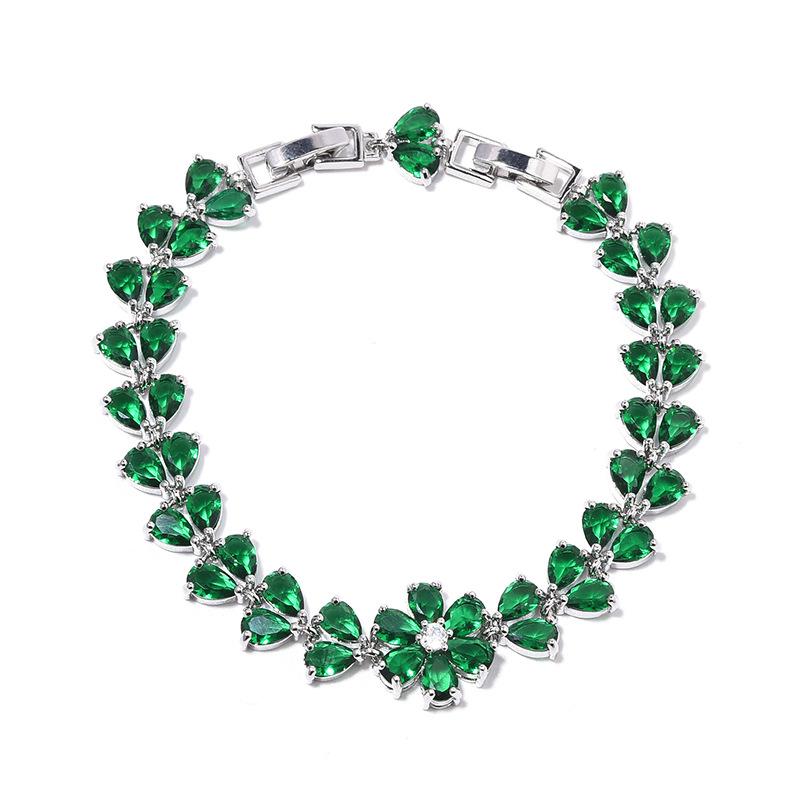 Temperament Joker Flower Jewelry Girls Fresh Colorful Copper Inlaid AAA Zircon Bracelet