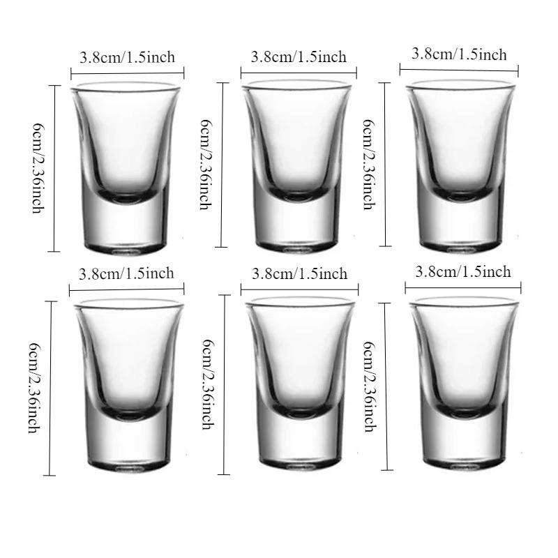 6pcs Household Golden Rimmed Shot Glass