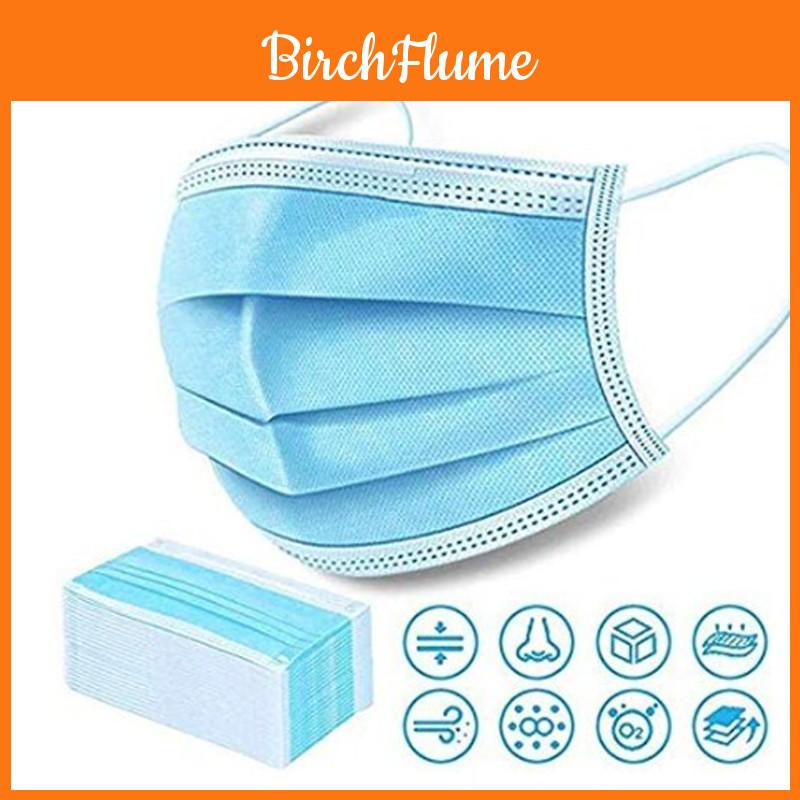 50pk Civilian Masks Triple Layer Dust-proof Protection For Adults