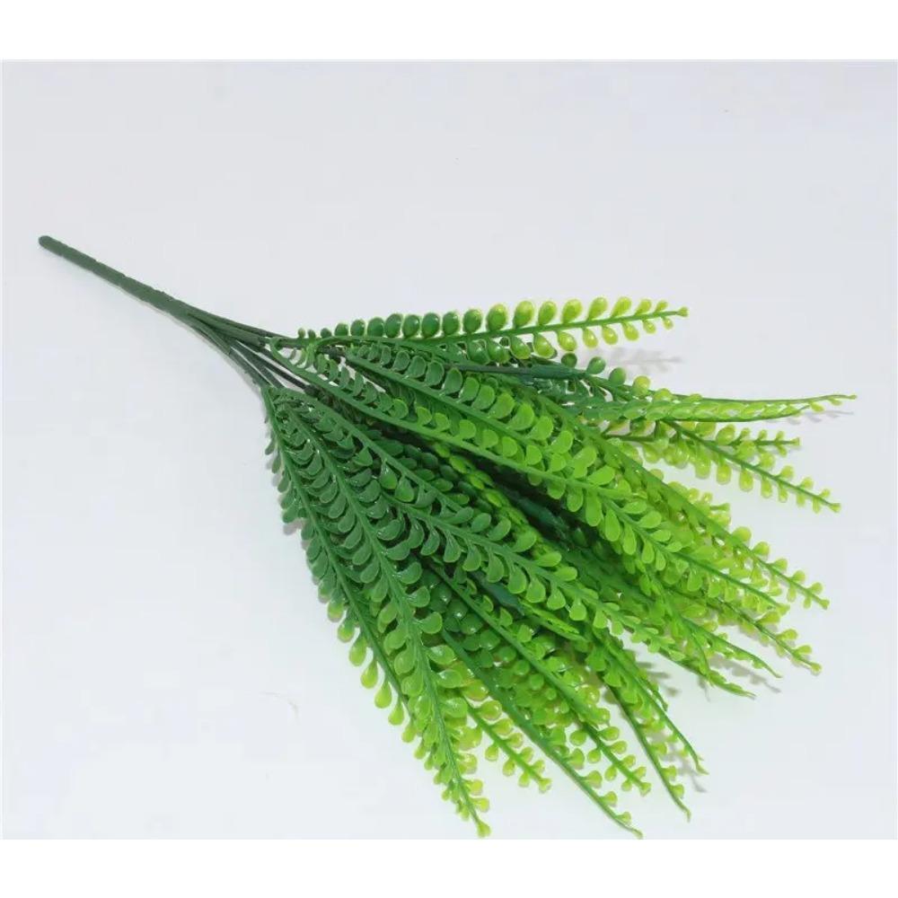 YO CHO Artificial Plants Plastic Twigs Green Grass Fake Plants Twigs Leaves Grass Flower Arrangement Wedding Party Home Decor