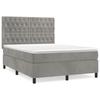 Vidaxl Letto Continentale Con Materasso, Grigio Chiaro, Velluto, 140X190Cm
