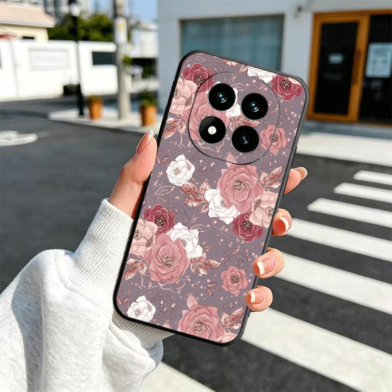 

Beautiful Rose Gold Art Soft Phone Case for Xiaomi Redmi Note 12 13 14 15 Pro Plus 11 12S 11S 11T 10 4G Black Cover Back Shell Redmi Note 15 Pro 5G