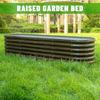 8x2x2ft Raised Garden Bed Kit 24 Tall Outdoor Metal Raised Planter Box for Planting Plants Vegetables Flowers Fruits Brown