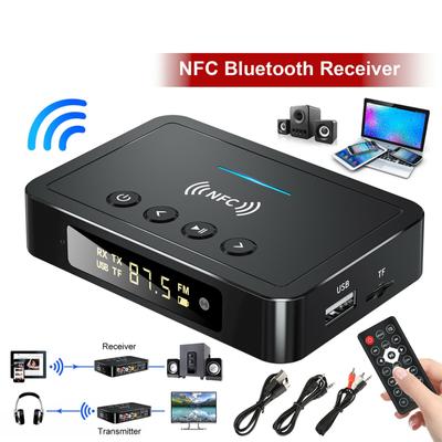 Bezdrôtový vysielač Nfc Prijímač do auta Adaptér 5.0 kompatibilný s Bluetooth M6 Fm Audio adaptér 3 v 1