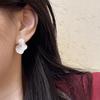 White Enamel Oil Leaf Stud Earrings for Women Geometry Irregular Curling Edge Earrings Party Trendy Personality Jewelry Gift