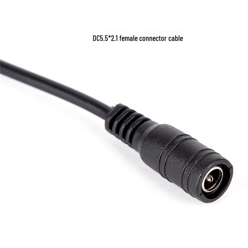 DC Monitoring Power Supply Cable: 15cm Black Male-to-Female Plug for Monochrome LED Light Strips (DC 5.5*2.1)