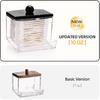 Tbestmax 10oz Qtip Holder Dispenser Big Clear Bathroom Organizer Accessories Decor for Storage-Qtips Cotton Ball Holder Apothecary Jars, Cotton
