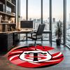 Stade Toulousain Printed Round Rug Carpet Chair Rug Area Rug Entryway Doormats,for Office Chair Living Room Bedroom Kitchen Room.
