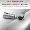65mm Natural Slotted Butterfly Hole Socket Wrench Hexagonal Handle Electric Screwdriver Wing Nut Socket Tool