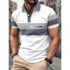 Summer New Men's Short Sleeved POLO Shirt with 3D Letter Pattern Printing