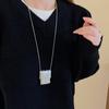 Collier long avec pendentif en sac tissé pour femmes et filles, personnalité unique et polyvalente, chaîne de pull, cadeaux