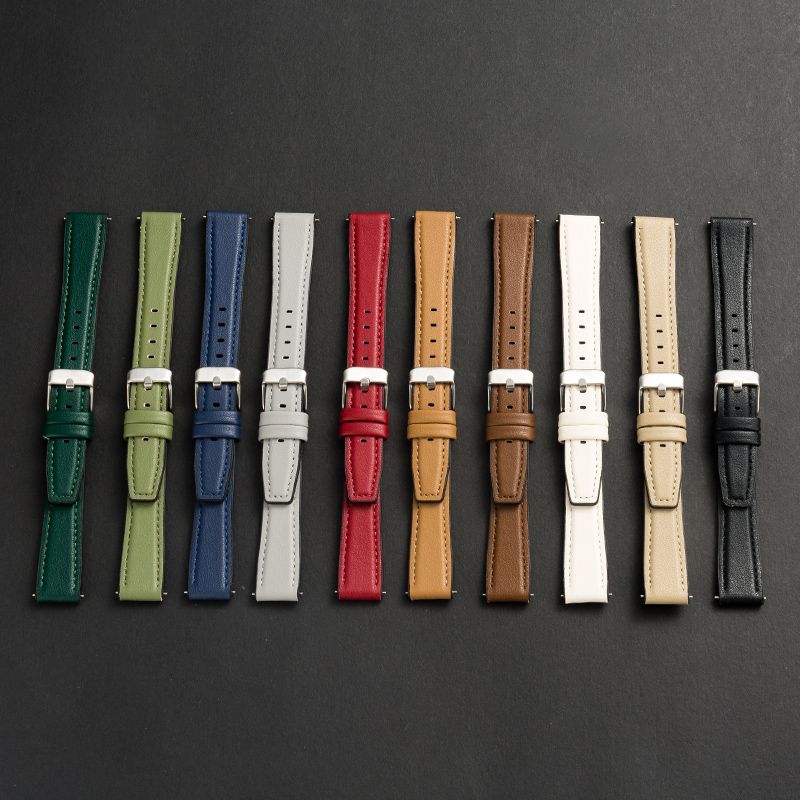 10mm 12mm 14mm 16mm Silikonlapp Klockarmband - Snabbfäste Silikon med Läder Klockarmband Spänne Universellt Klockarmband