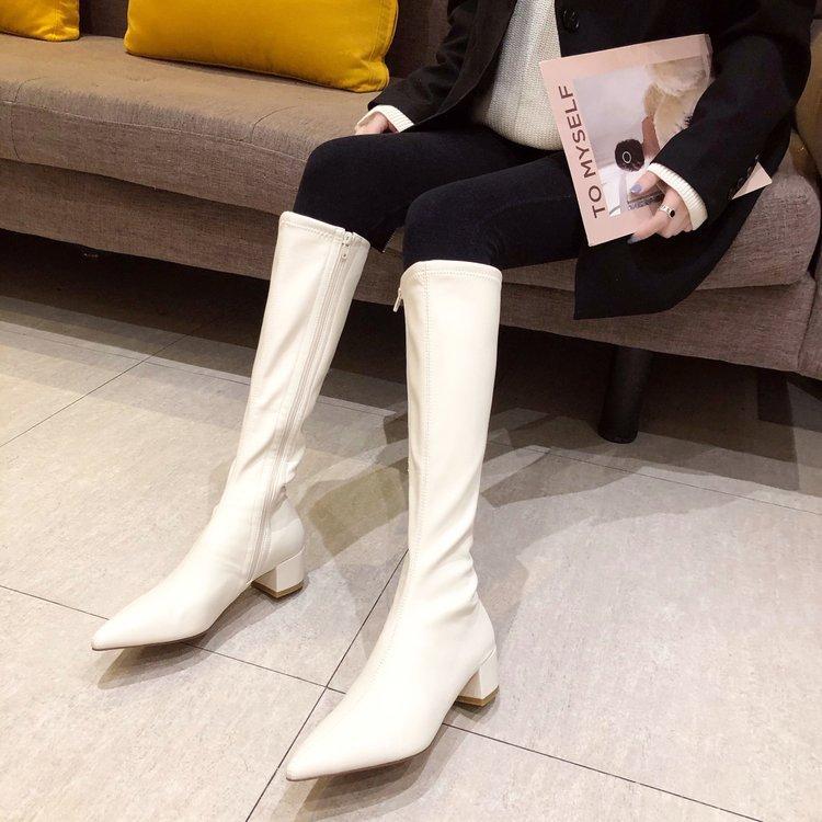 But knee boots women's spring and autumn 2025 new high knight boots square head thick heel medium heel thin long boots