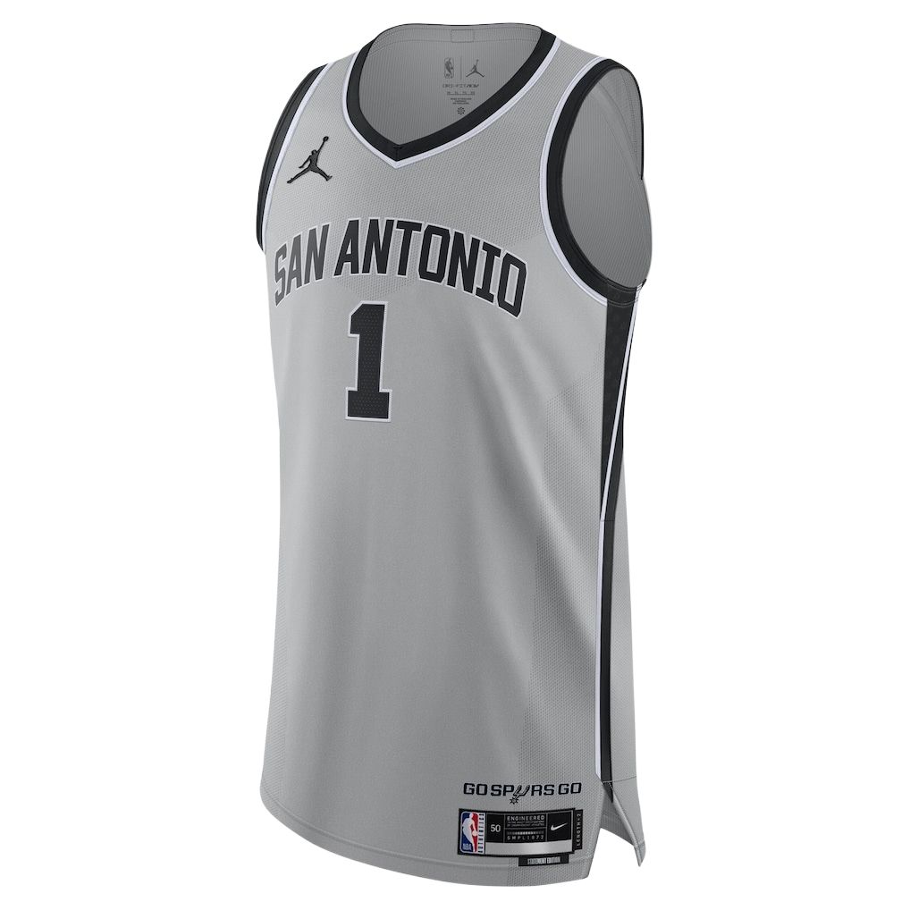 Jordan NBA Victor Wembanyama San Antonio Spurs Statement Edition AU Hráčská verze 1 Kulatý výstřih Bez rukávů Basketbalový dres Pánský dres HM4892-007