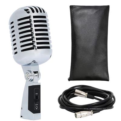 333 Produkte Schädel-förmiges dynamisches Mikrofon, Silber, mit Aufbewahrungstasche und 5m Canon (XLR) Kabel