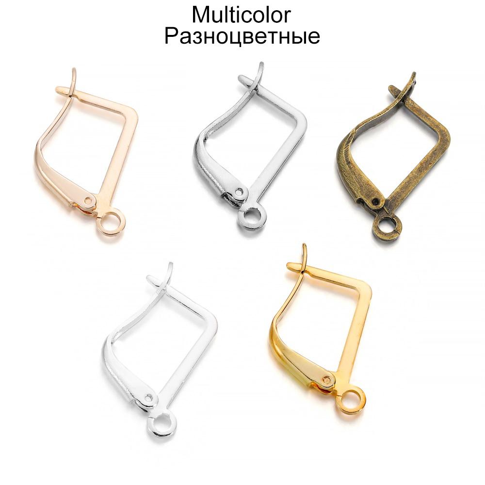 50pcs/lot French Earring Hooks Lever Back Open Loop Setting For DIY Earring Clips Clasp Jewelry Making Supplies Accessories