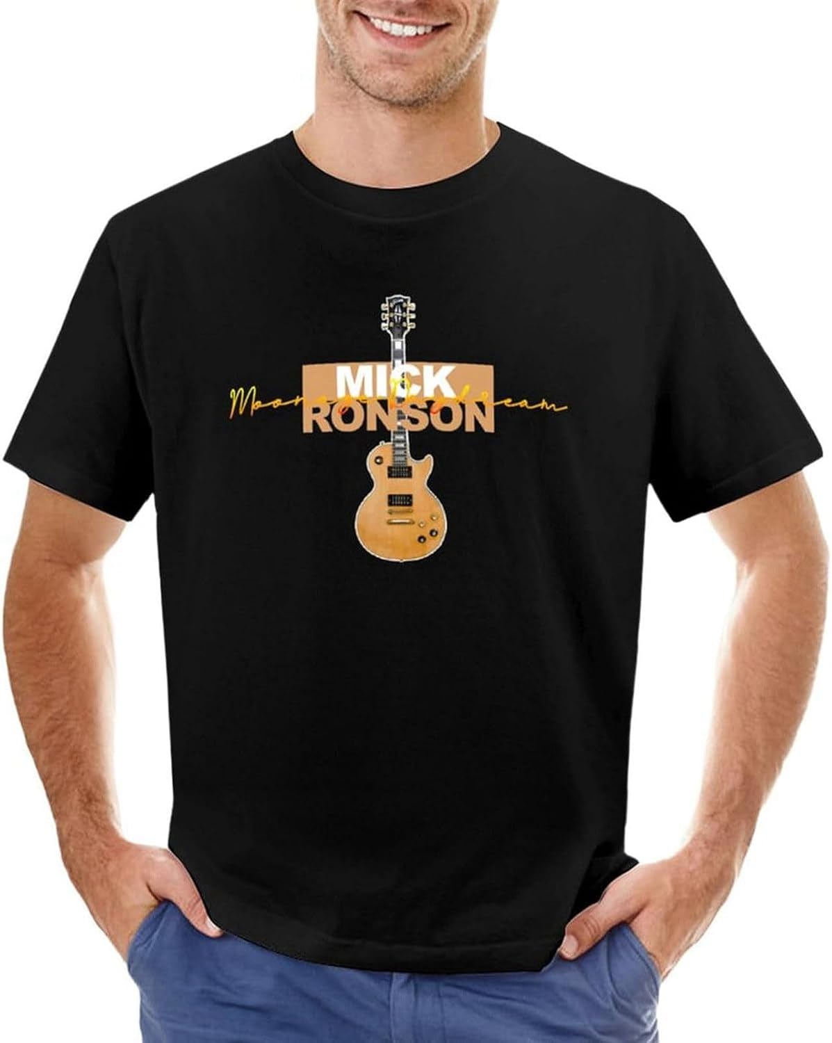 Mick Ronson Moonage Daydream Men T Shirt Anime Men T Shirt Men T Shirt Short Summer Tops L чёрный