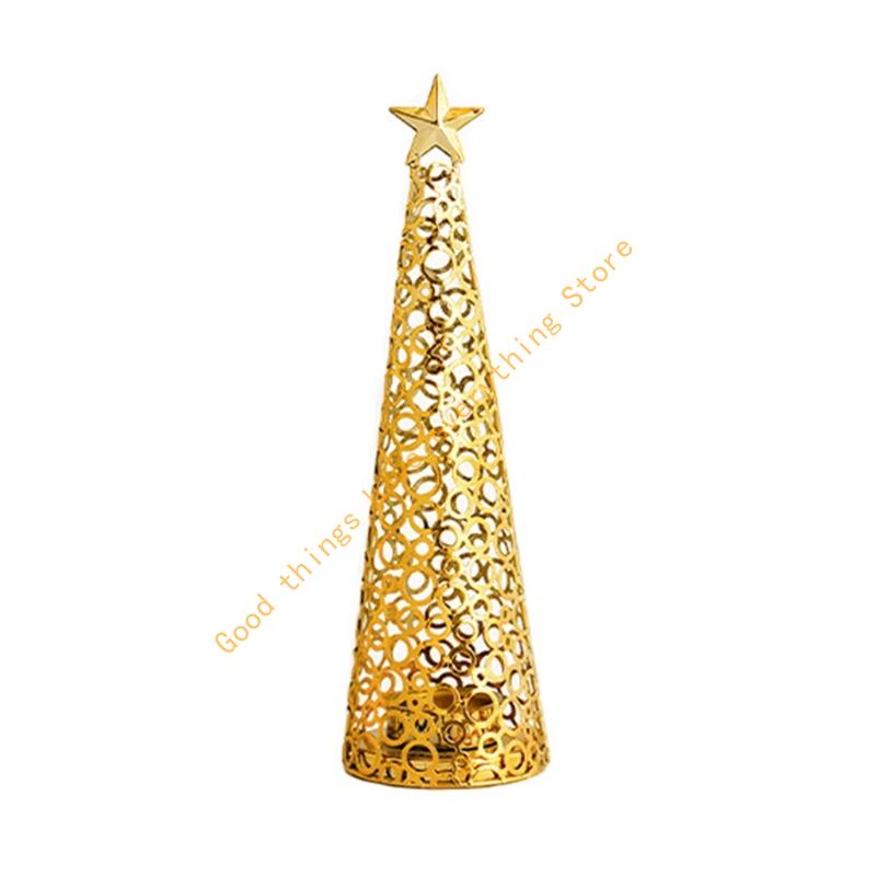 Golden Metal Cutout Pine Tree Incenses Burners Arabic Frankincense Bakhoors Censers for Home Office Meditations Decors 55KF