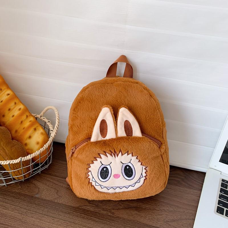 Plush Embroidered Cartoon Backpack for Girls - 2025 Trendy Schoolbag