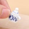 1 Sada 1:12 miniaturních porcelánových keramických čajových šálků domeček pro panenky Nádobí Kuchyňka domeček pro panenky Čajová konvice kutily