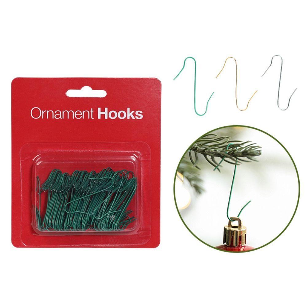 100/150/300Pcs Reusable Christmas Tree Hook Ornaments Rustproof 4cm S-Shaped C-Shaped Hooks Waterproof Universal