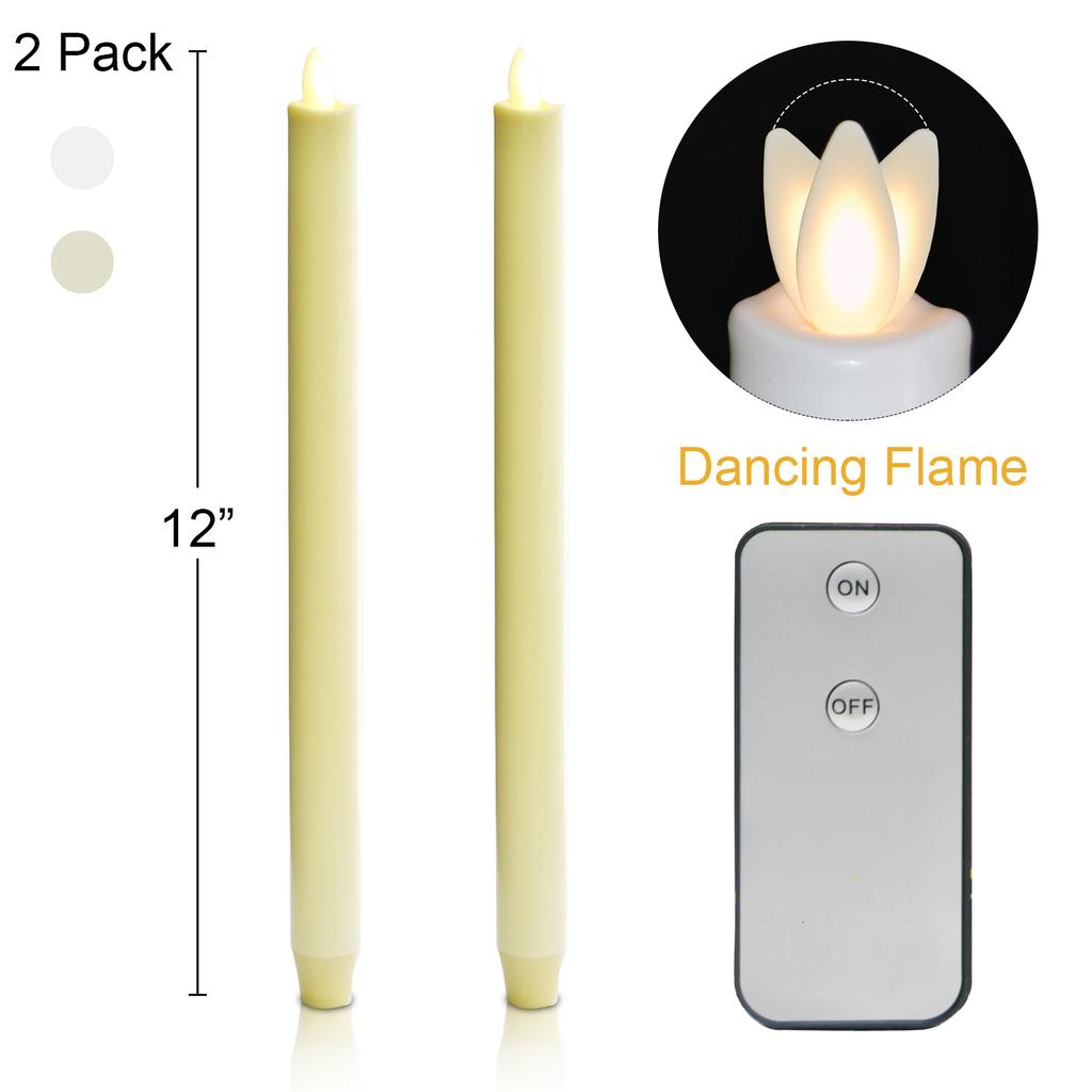 Church White Flickering Flameless LED Paraffin Wax Candle
