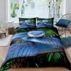 Snake Duvet Cover Set 3D Python Palm Leaf Bedding Set King Size Reptile Tropical Theme Quilt Cover for Kids Boys Girls Teens
