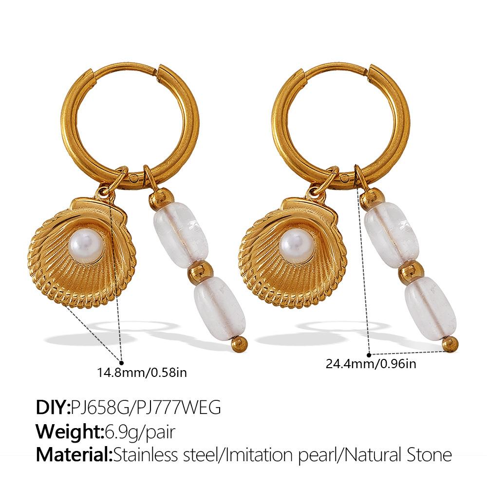 Fashion Multi-Element Diy Earrings Stainless Steel Gold-Plated Light Luxury High-End Earrings Jewelry Women