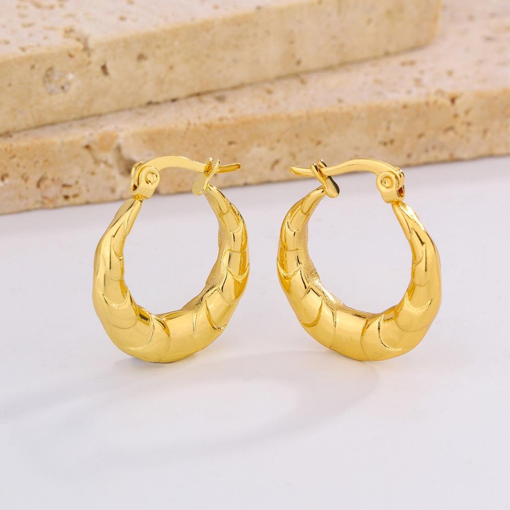 Popular Titanium Steel Stud Earrings Commuter Electroplating Retro Earrings Stainless Steel Geometric Gold Ear Jewelry
