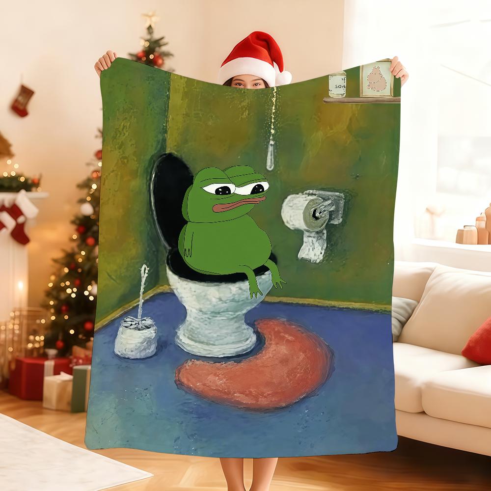 Funny Sad F FrogS P PepeS Blanket For Soft Throw Blanket for Picnic Bed Sofa Home Bedroom Cozy Warm Comfortable