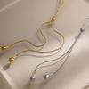 Youthway Minimalist Water Drop Pendant Necklace For Women Adjustable Snake Chain 18K Gold PVD Plated Stainless Steel Necklace
