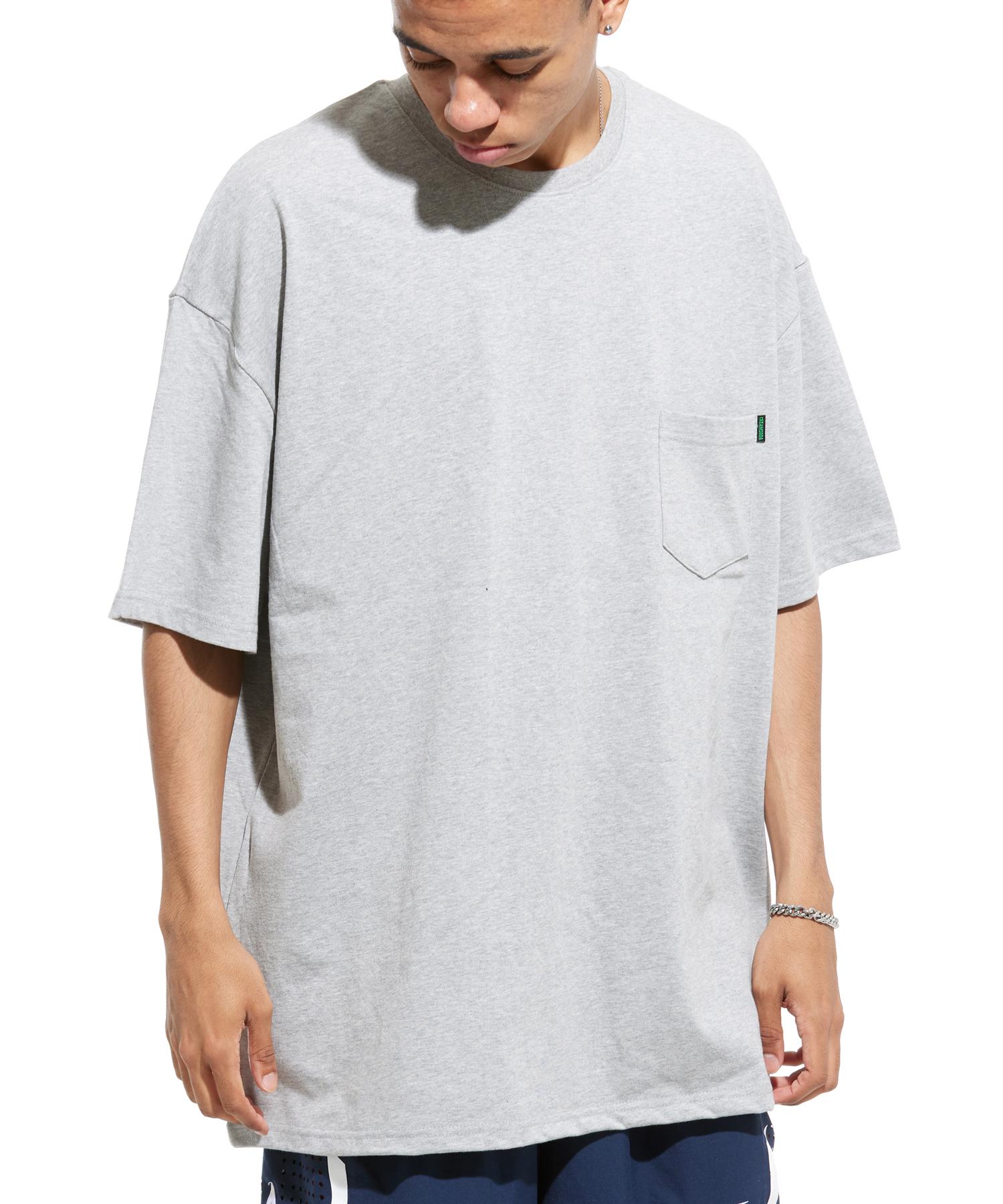 Cream Soda Lab Oversized Solid Pocket Short Sleeve Tee Gray L