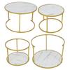 2pcs Marbling Living Room Round Table Simple Elegant Coffee Table Home Furniture