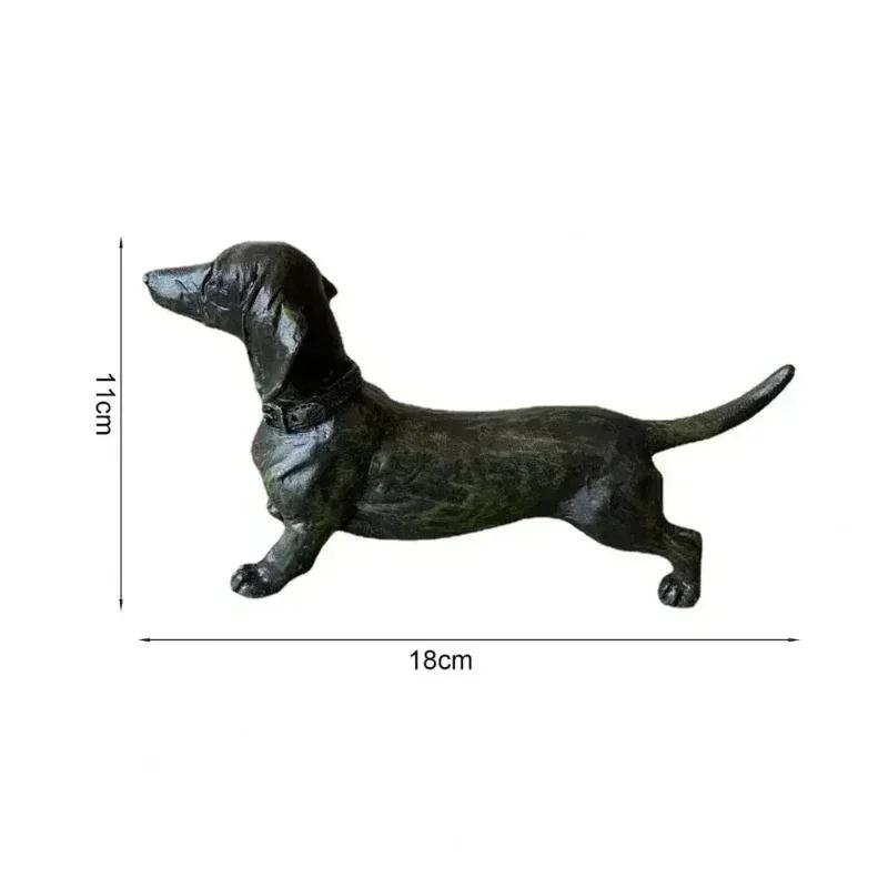 Resin Crafts Standing Long Dog Dachshund Resin Animal Pet Toys Figurine Black Ornament Craft Decoration Garden Sculpture