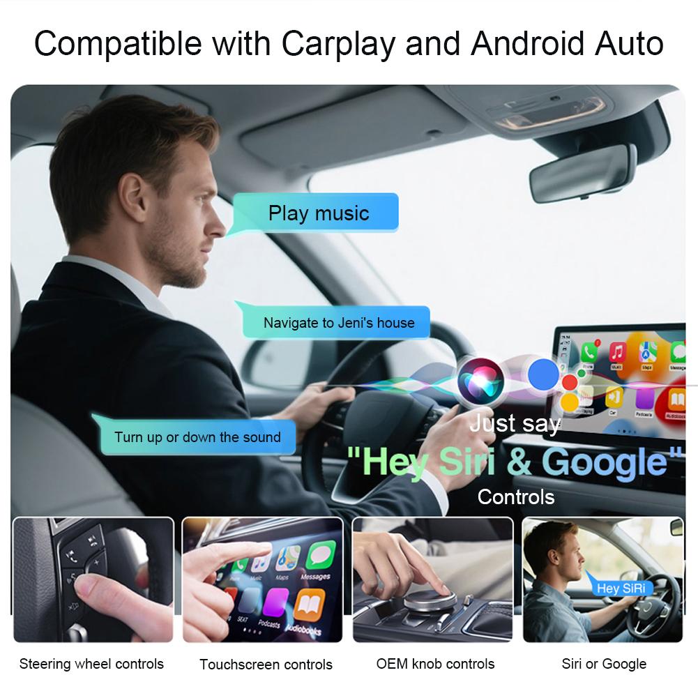 Adaptor automat Android CarPlay 2 în 1 Carplay AI Box Conversie prin cablu în wireless Conectare automată Plug & Play pentru cablu din fabrică