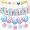 1 Set Tassel Garland Paper Flower Boy or Girl Letter Latex Balloon Gender Reveal Party Decoration